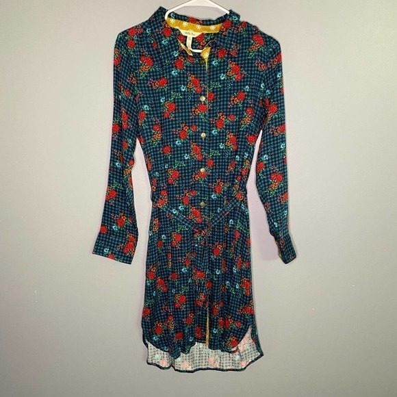 Matilda Jane Checked Floral Print Shirt Dress Size XS - Picture 2 of 9